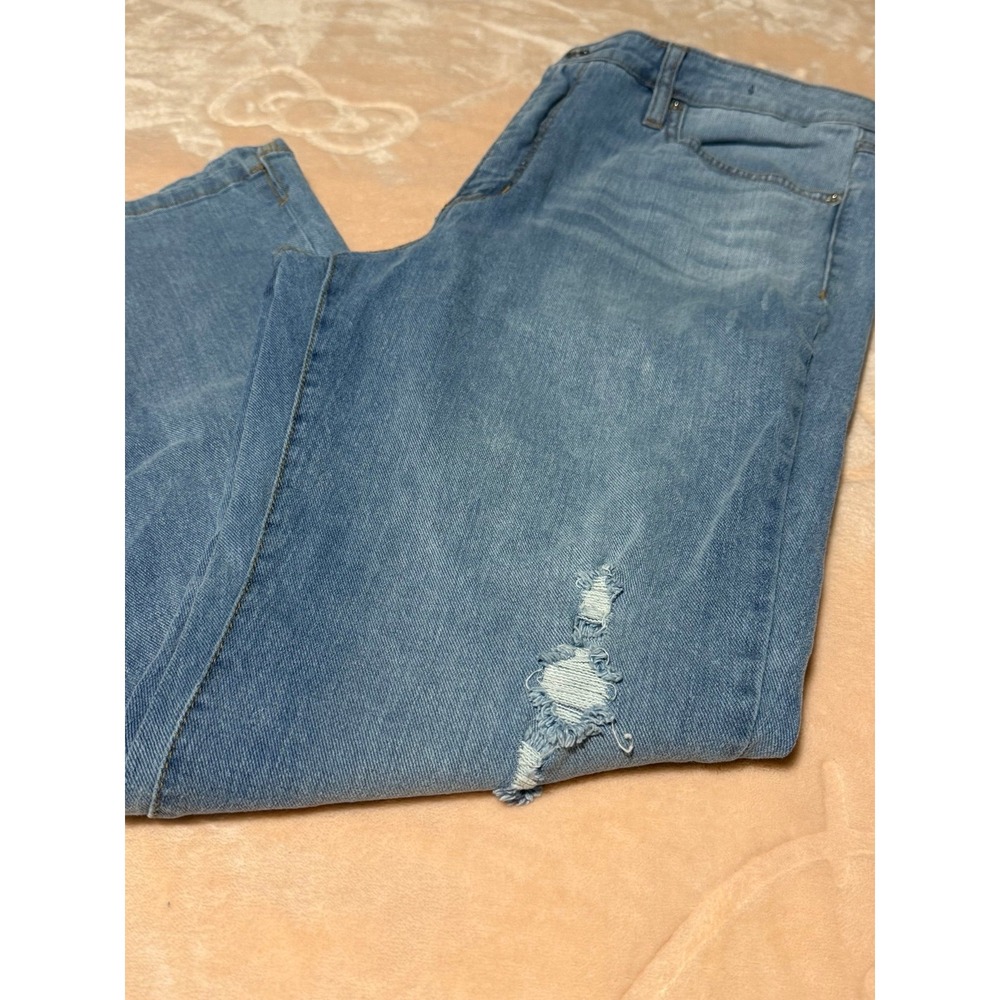 CROWN & IVY Denim High Rise Vintage Straight Size 12 Regular Distressed - Picture 2 of 10